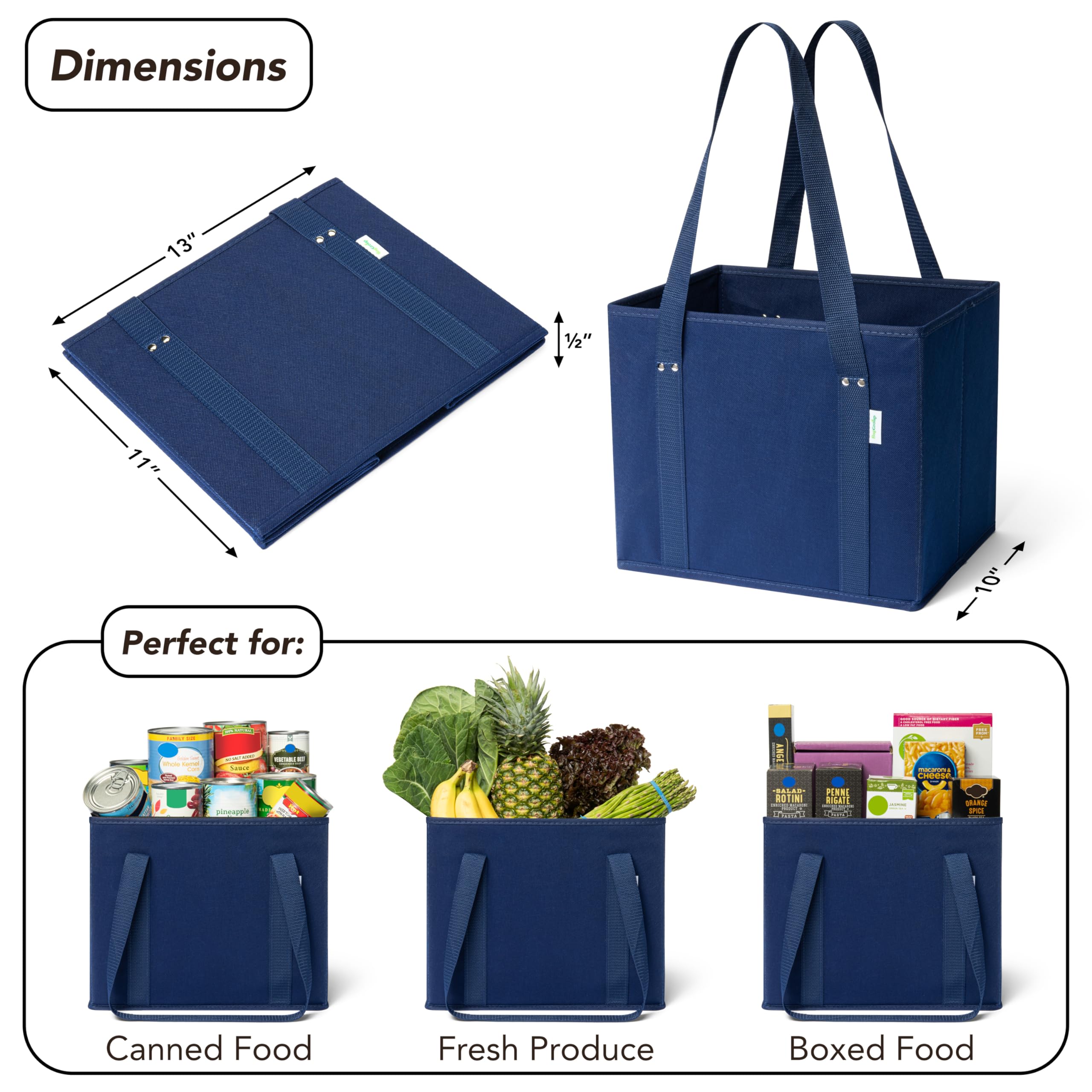 Eco-Friendly Reusable Grocery Bags - Durable Shopping Totes for Groceries, Produce & Market Trips - Perfect for Supermarkets, Farmers Markets & Zero Waste Lifestyle