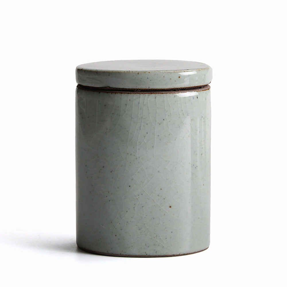Handmade Coarse Pottery Tea Caddies Set of 4 - Loose Leaf Tea Storage Containers for Kitchen, Pantry & Tea Ceremony | Airtight & Decorative
