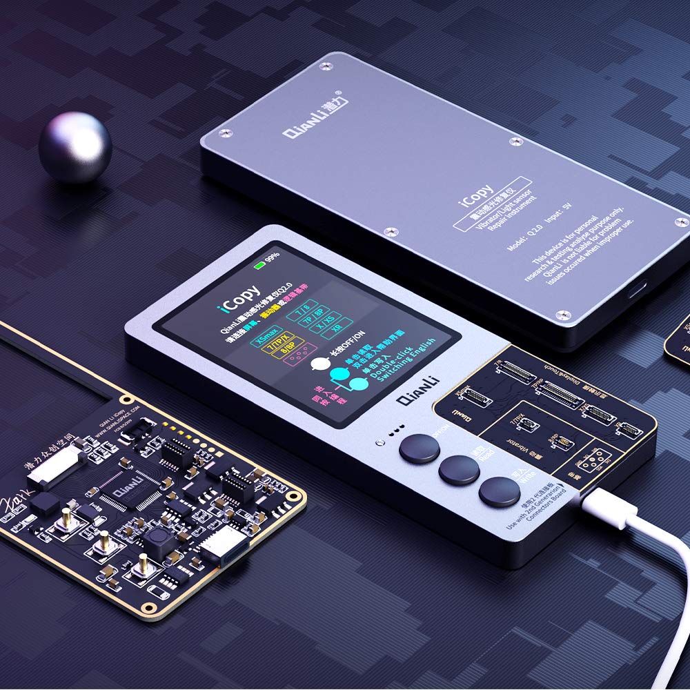 Qianli 3-in-1 iCopy Plus 2.1 iPhone LCD/Vibrator EEPROM Programmer & Battery/Lighting Board for iPhone 7/8/X/11 Pro Max - Phone Repair Tool for Screen & Battery Replacement