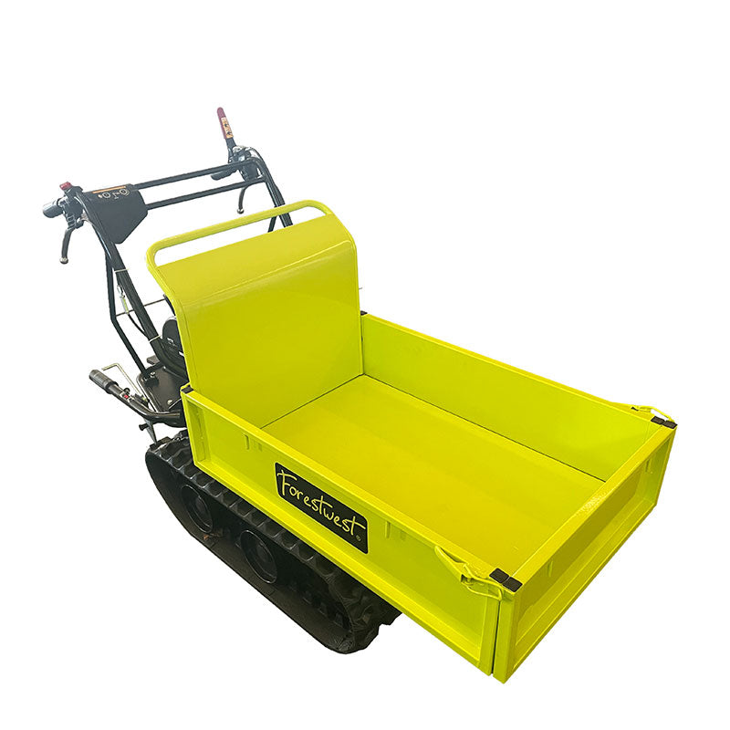 Forestwest 300KG Motorized Tracked Wheelbarrow - 6.5HP Heavy Duty Dump Cart with Manual Tipping (Model BM11078) - Perfect for Construction Sites, Landscaping & Farm Work