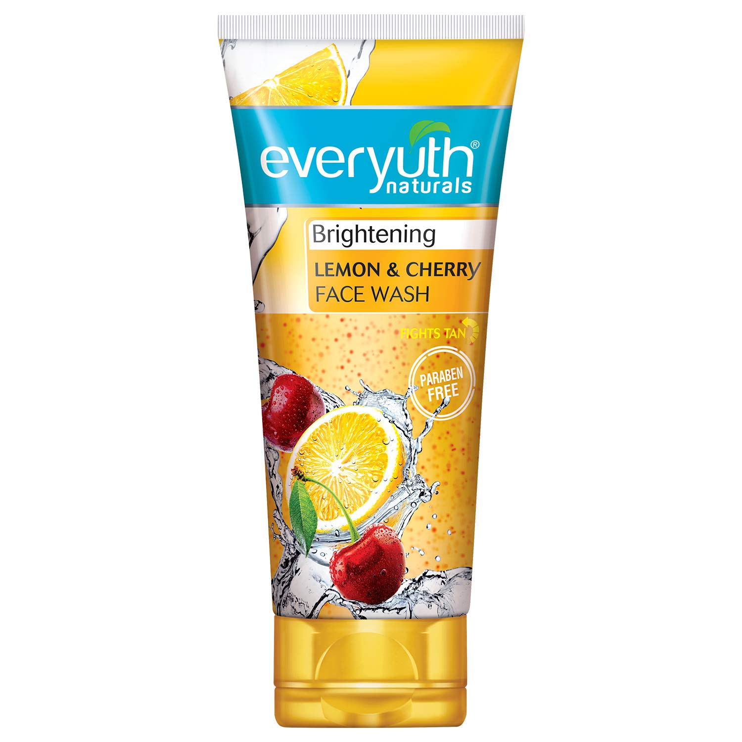 Everyuth Naturals Brightening Lemon & Cherry Face Wash for All Skin Types - Deep Cleansing, Oil Control & Tan Reduction, Removes Dirt & Oil, 100% Soap-Free & Paraben-Free (150g) - Perfect for Daily Skincare Routine & Glowing Skin