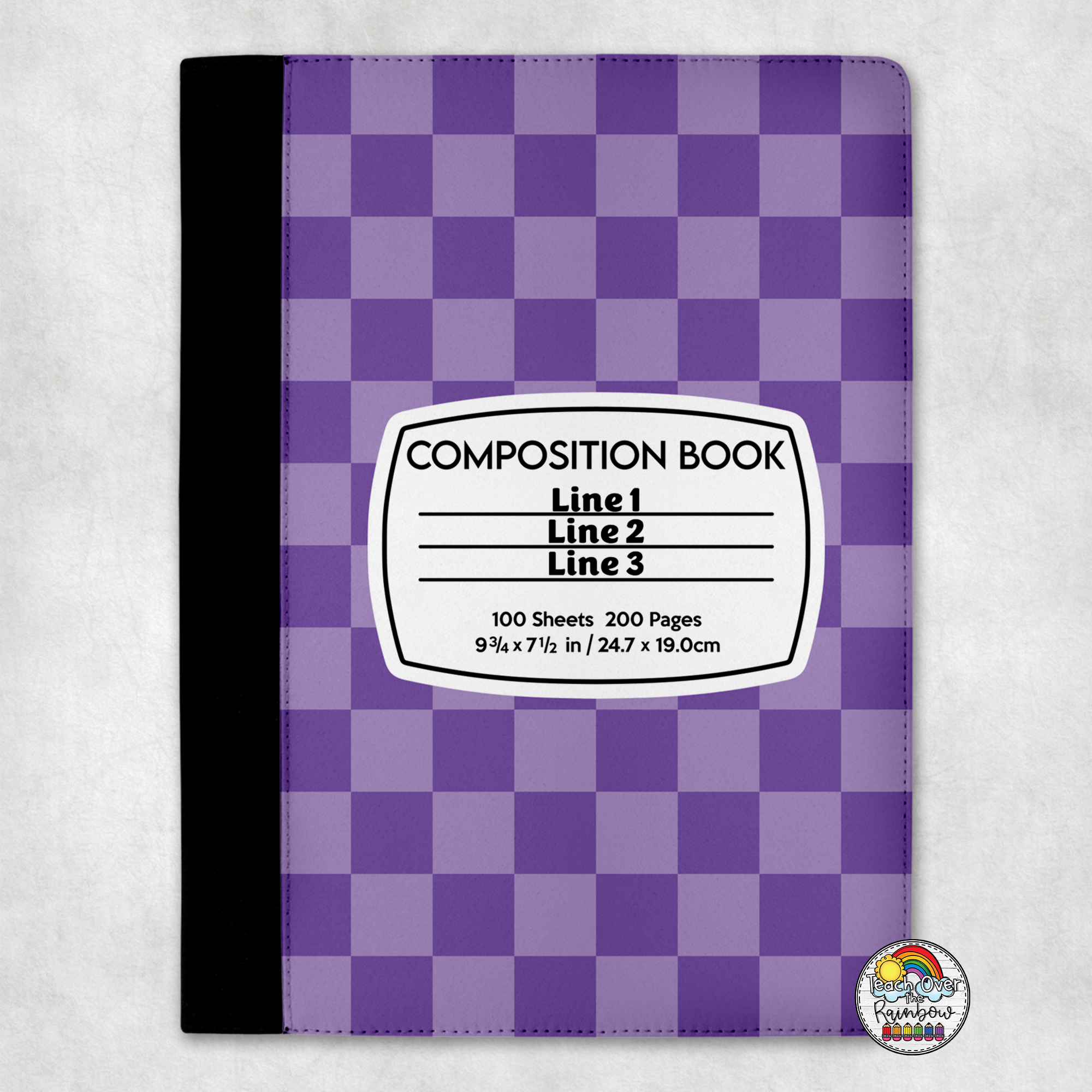 Checkered Composition Notebook 1 Subject Portfolio - Perfect for School, Office & Creative Writing Projects