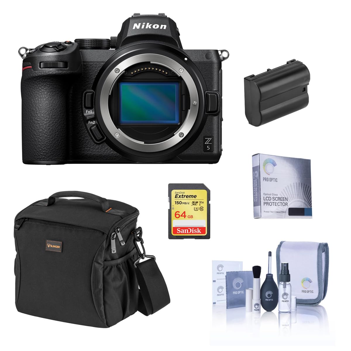 Nikon Z5 Full Frame Mirrorless Camera Bundle with 24-50mm Lens | 64GB SD Card, Camera Bag, Extra Battery, Screen Protector & Cleaning Kit | Professional Photography, Travel Vlogging & Content Creation