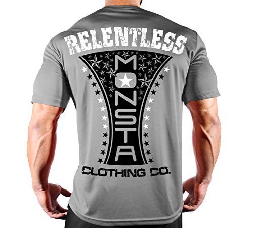 Grey Poly-dri Tee W/ Wt/Bk Art
