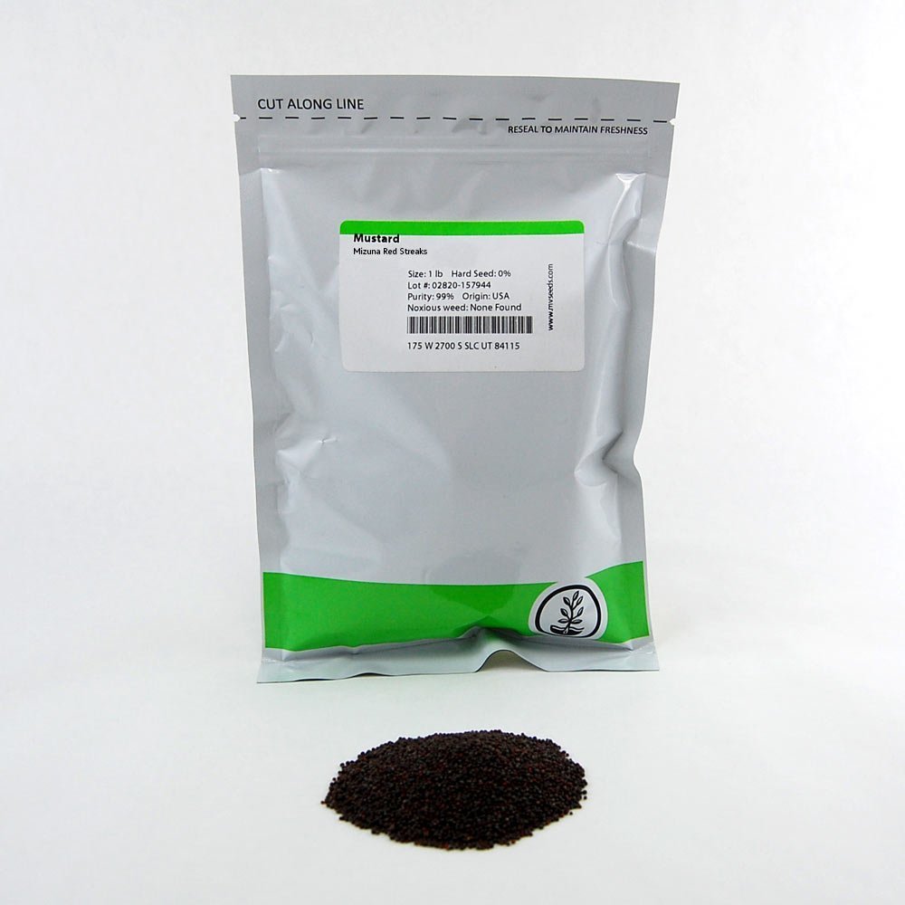 Red Streaks Mizuna Mustard Seeds - 1 Lb Bulk Organic Herb Seeds for Growing Microgreens | Indoor Gardening, Hydroponics & Homegrown Salad Greens | Perfect for Healthy Salads, Sandwiches & Gourmet Dishes