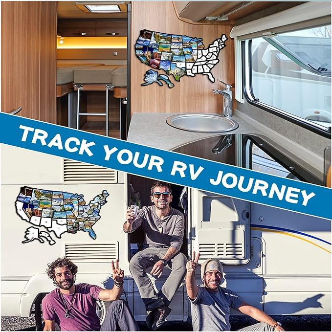 RV State Sticker Travel Map of The United States - 11x17