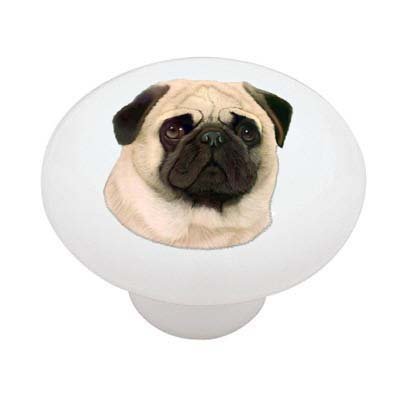 Pug Ceramic Drawer Knob - Cute Dog Cabinet Handle for Kitchen & Bathroom - Durable Home Decor Upgrade for Dressers, Cabinets & Furniture