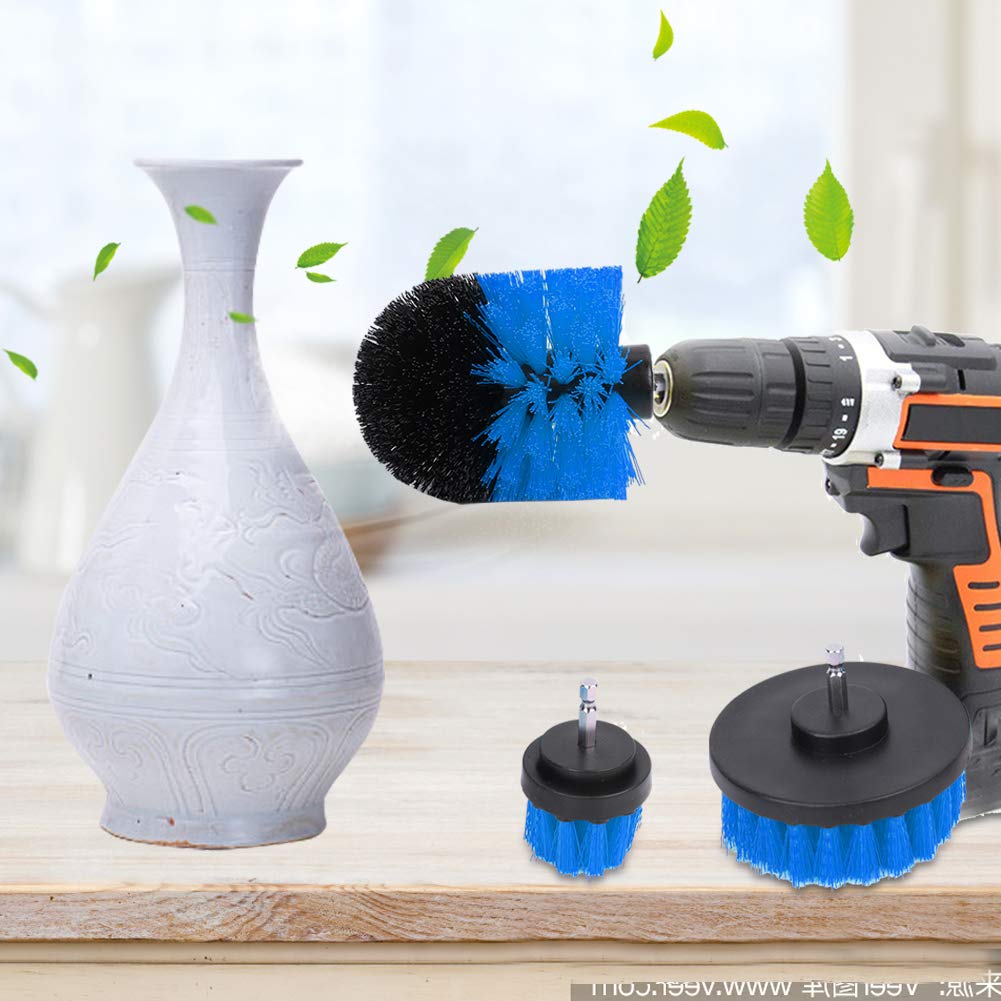 Electric Drill Power Scrubber Brush Kit with Extendable Attachment - Spin Scrubber Pads & Brushes for Deep Cleaning (Blue) - Perfect for Bathroom Tiles, Kitchen Sinks & Grout Cleaning