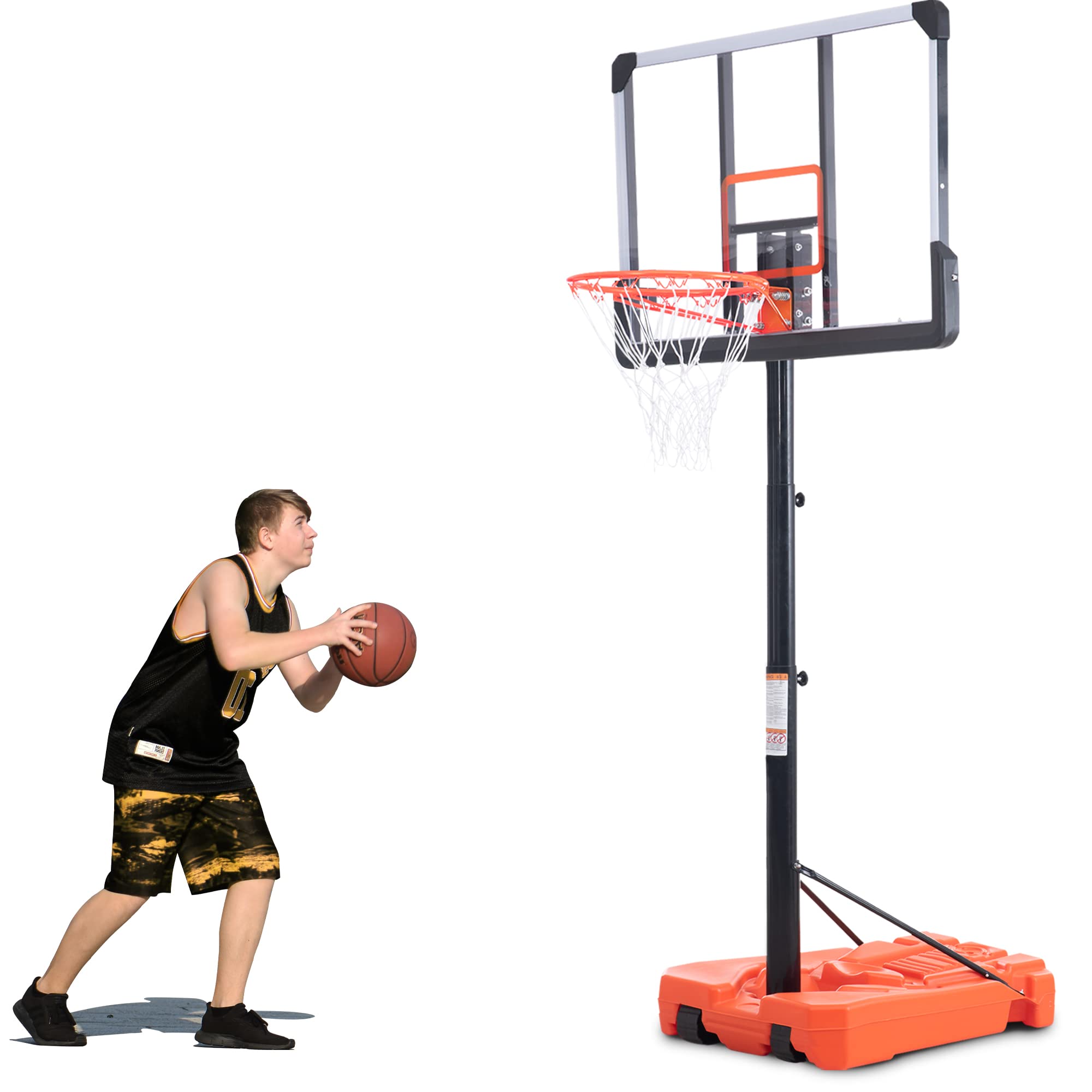 Adjustable Portable Basketball Hoop - 6.6 to 10ft Height Outdoor Basketball System for Youth & Adults | Perfect for Driveway, Backyard & Park Games