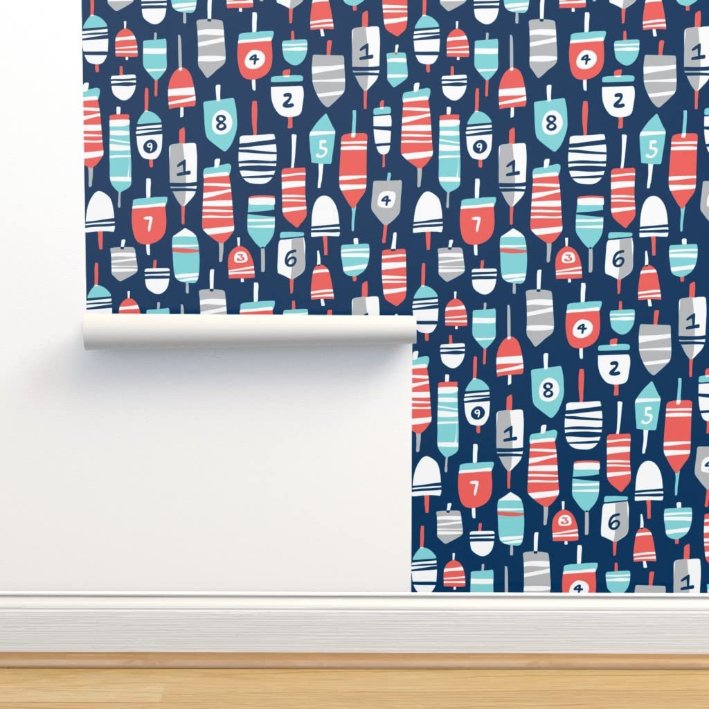 Premium Commercial Grade Wallpaper 27ft x 2ft - Nautical Navy Blue Coastal Ocean Design for Beach House Decor | Waterproof & Peel-and-Stick | Perfect for Bedroom, Bathroom, Living Room & Office Walls