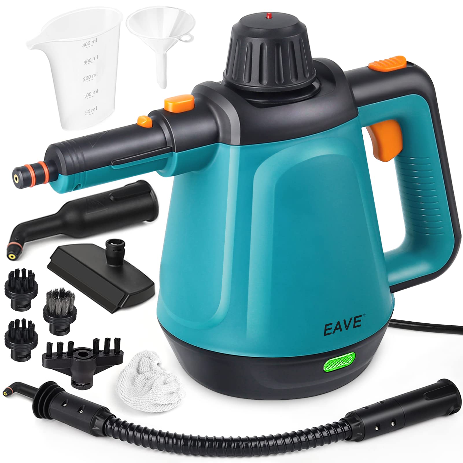 Best Handheld Steam Cleaner for Home & Car - 350ml Refillable Steamer with Steam Lock & Full Accessory Set - Perfect for Kitchen, Bathroom, Tile & Surface Cleaning | Multi-Purpose Steam Cleaning for Carpets, Upholstery & Grout