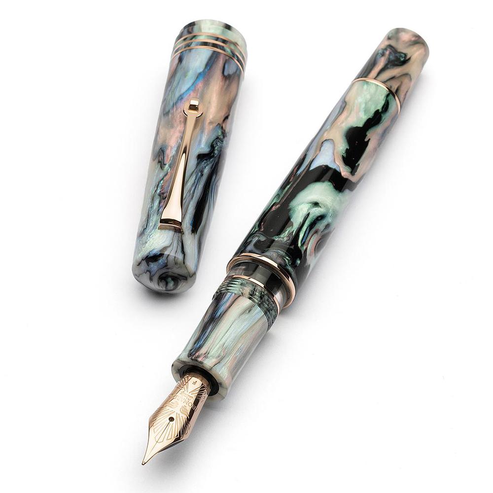 Leonardo Momento Zero Grande 2.0 Limited Edition Fountain Pen (2025) - The Power of Flower Design, 6mm Stainless Steel Nib - Perfect for Calligraphy, Journaling & Signature Writing