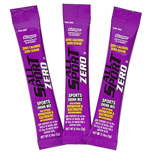 All Sport ZERO Sticks - Low Calorie Sugar Free Electrolyte Sports Drink Mix Powder, Grape Flavor (10 Pack) - Perfect for Gym Workouts, Hiking & Post-Exercise Hydration