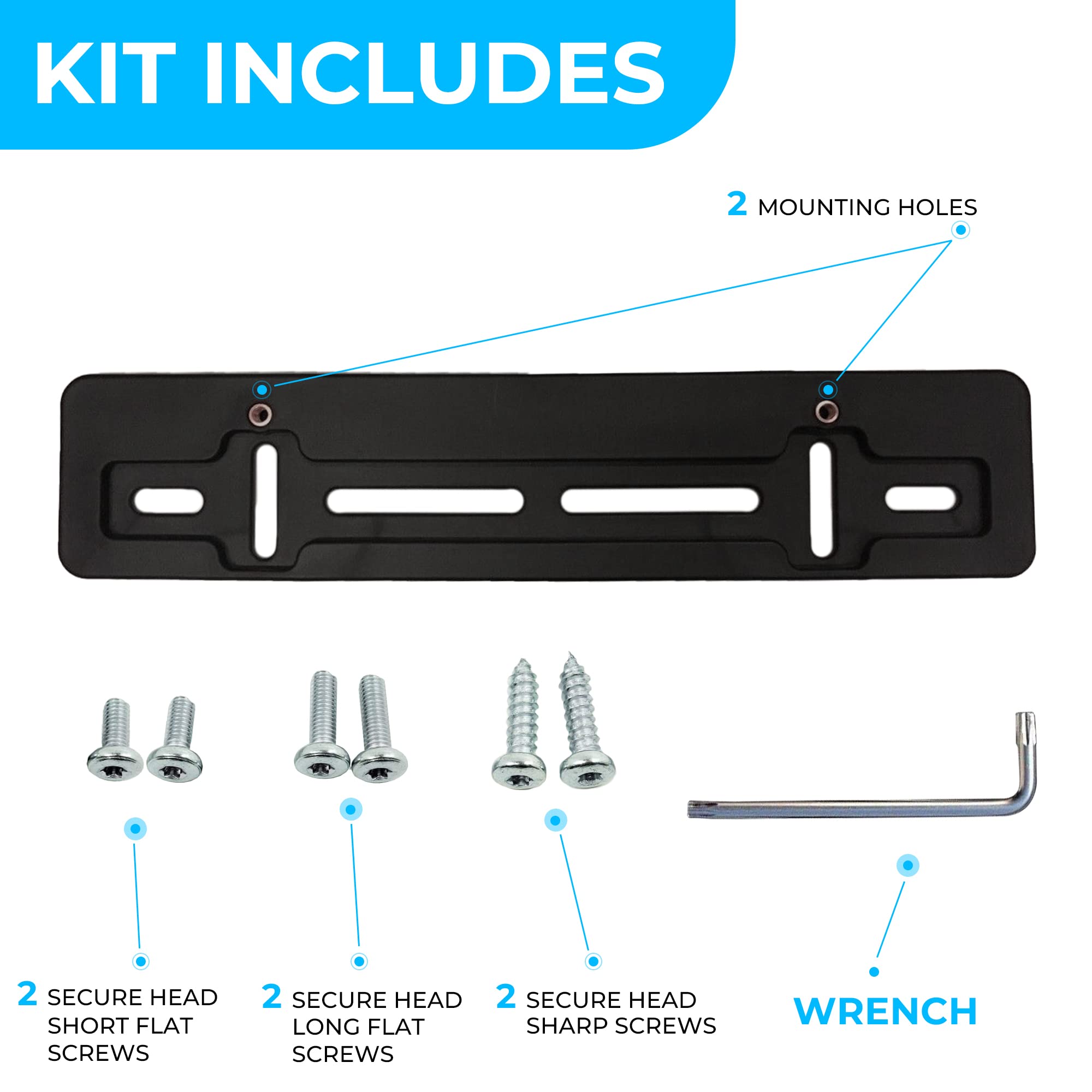 Premium Front License Plate Mounting Bracket for Tesla Model S (2012-2024) & Model X (2016-2024) - No-Drill Installation, Durable ABS Plastic - Perfect for Car Enthusiasts & State Compliance