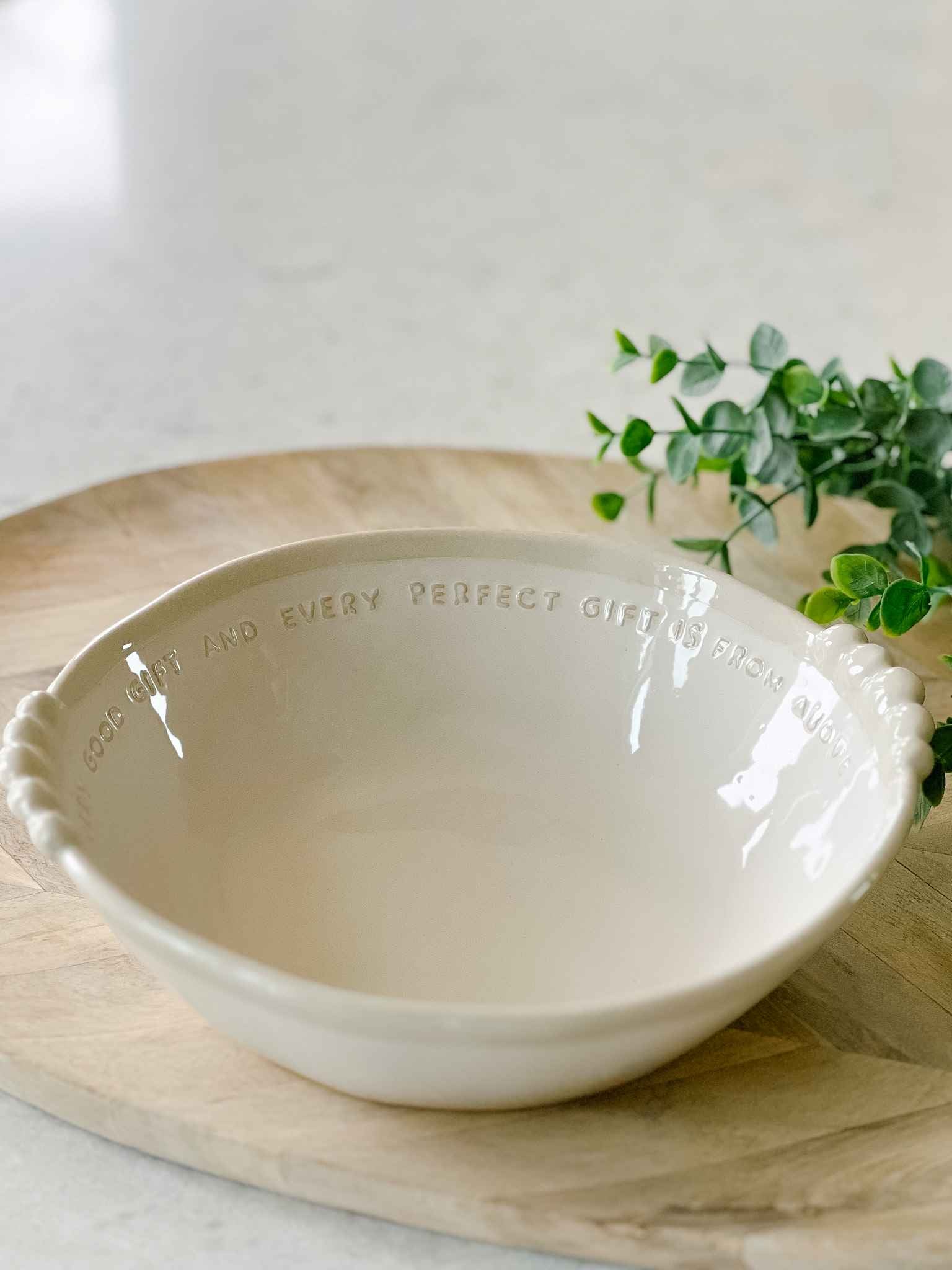 Every Good Gift Serving Bowl - Elegant Ceramic Bowl for Salads, Pasta & Desserts - Perfect for Dinner Parties, Holidays & Family Gatherings