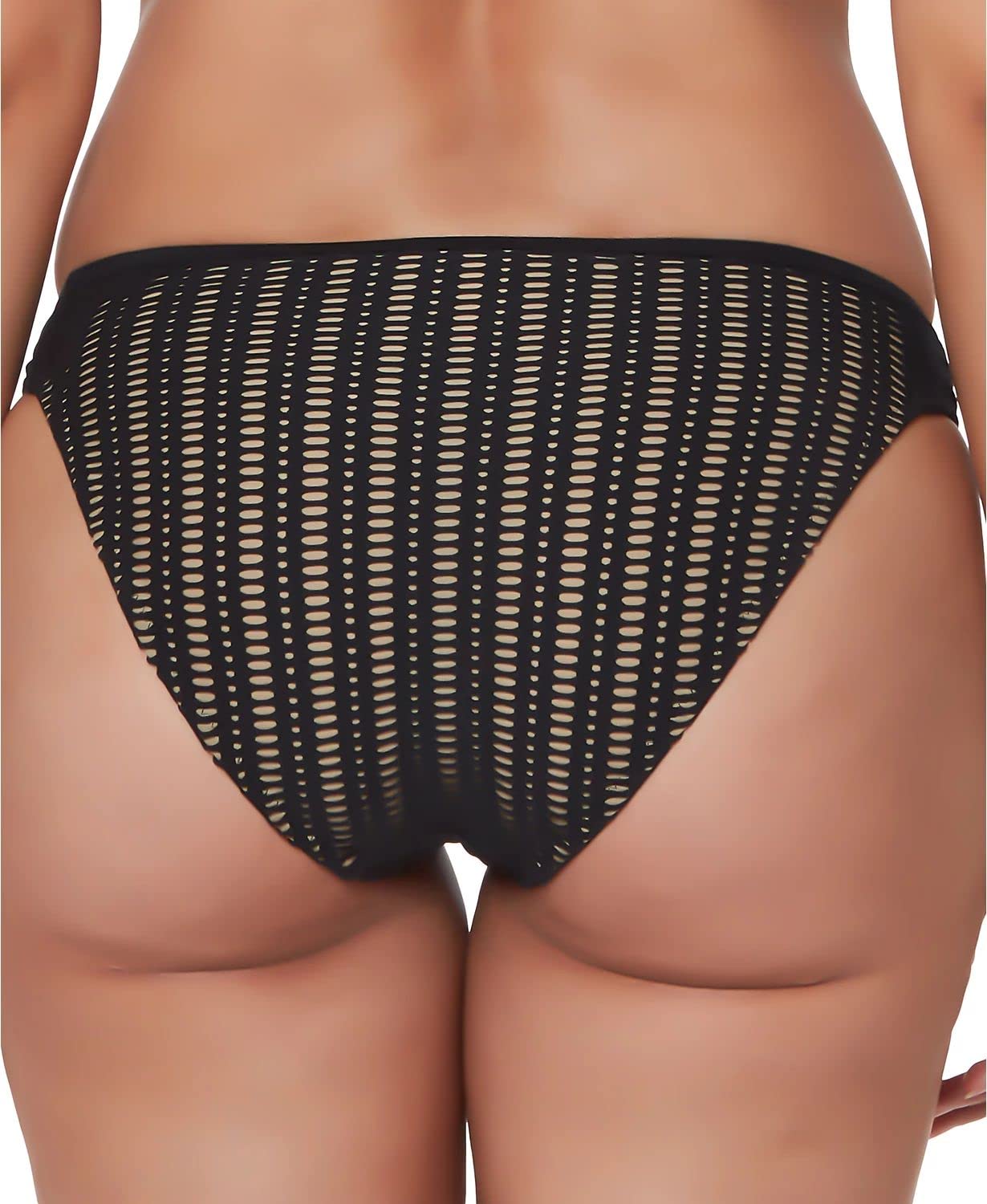 Bar III Women's Swimwear - Crochet Hipster Bikini Bottom in Black | Sexy Beachwear for Pool, Vacation & Summer Outfits