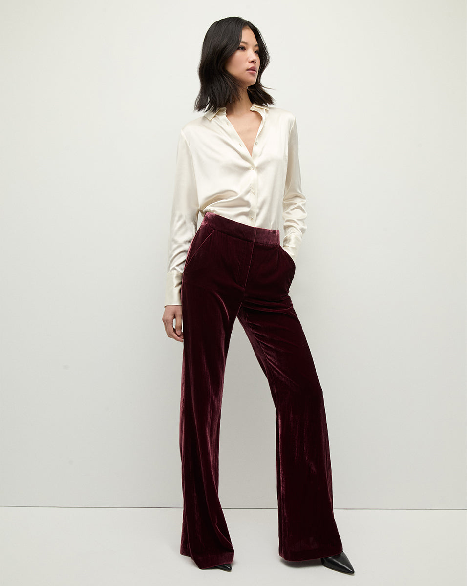 Lebone Women's Velvet Pants - Soft High Waisted Stretchy Lounge Pants for Casual Wear, Yoga & Home Comfort