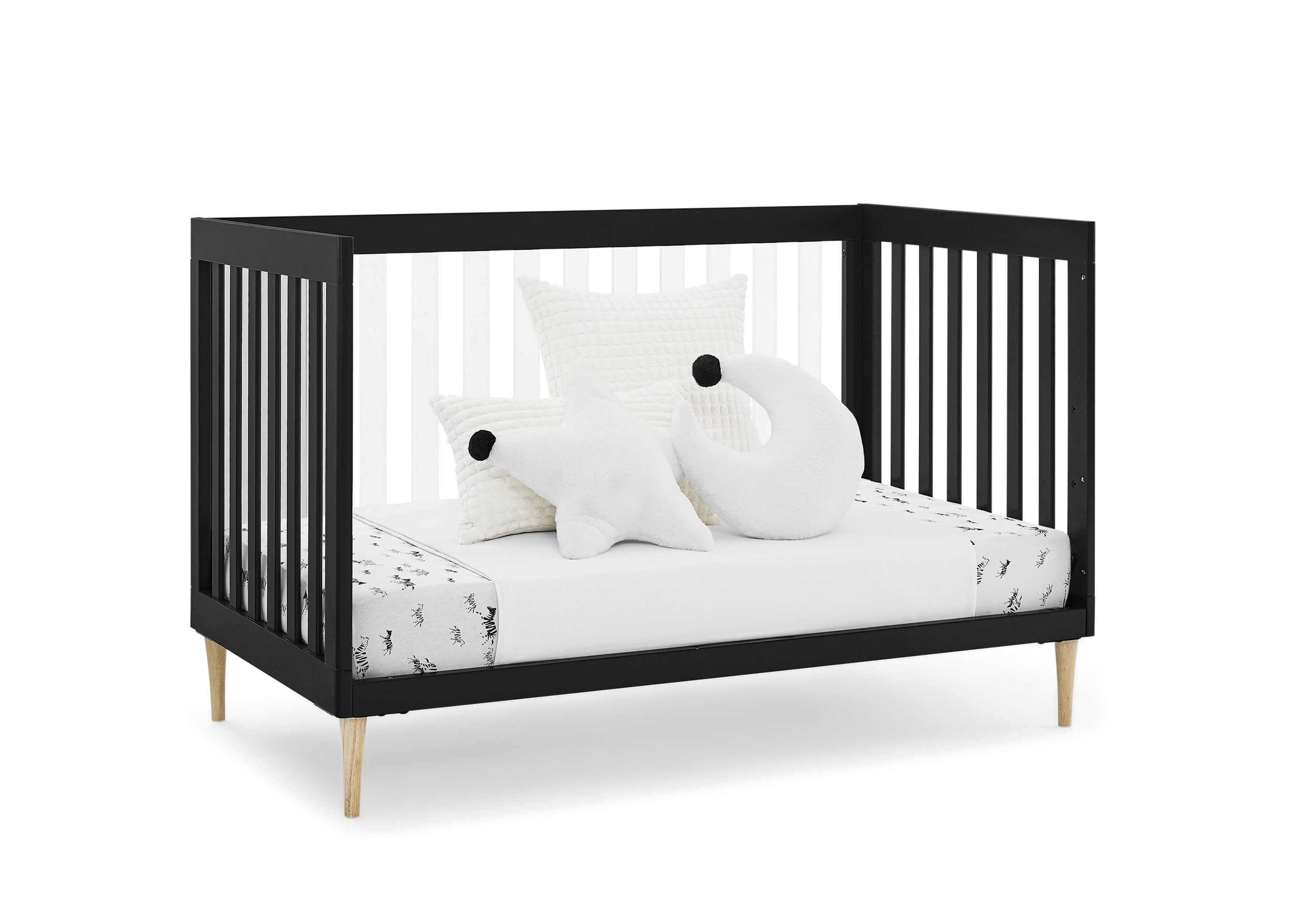 Austin Acrylic 4-in-1 Convertible Baby Crib - Toddler Bed, Daybed & Full-Size Bed | Modern Nursery Furniture for Boys & Girls | Perfect for Small Spaces & Growing Families