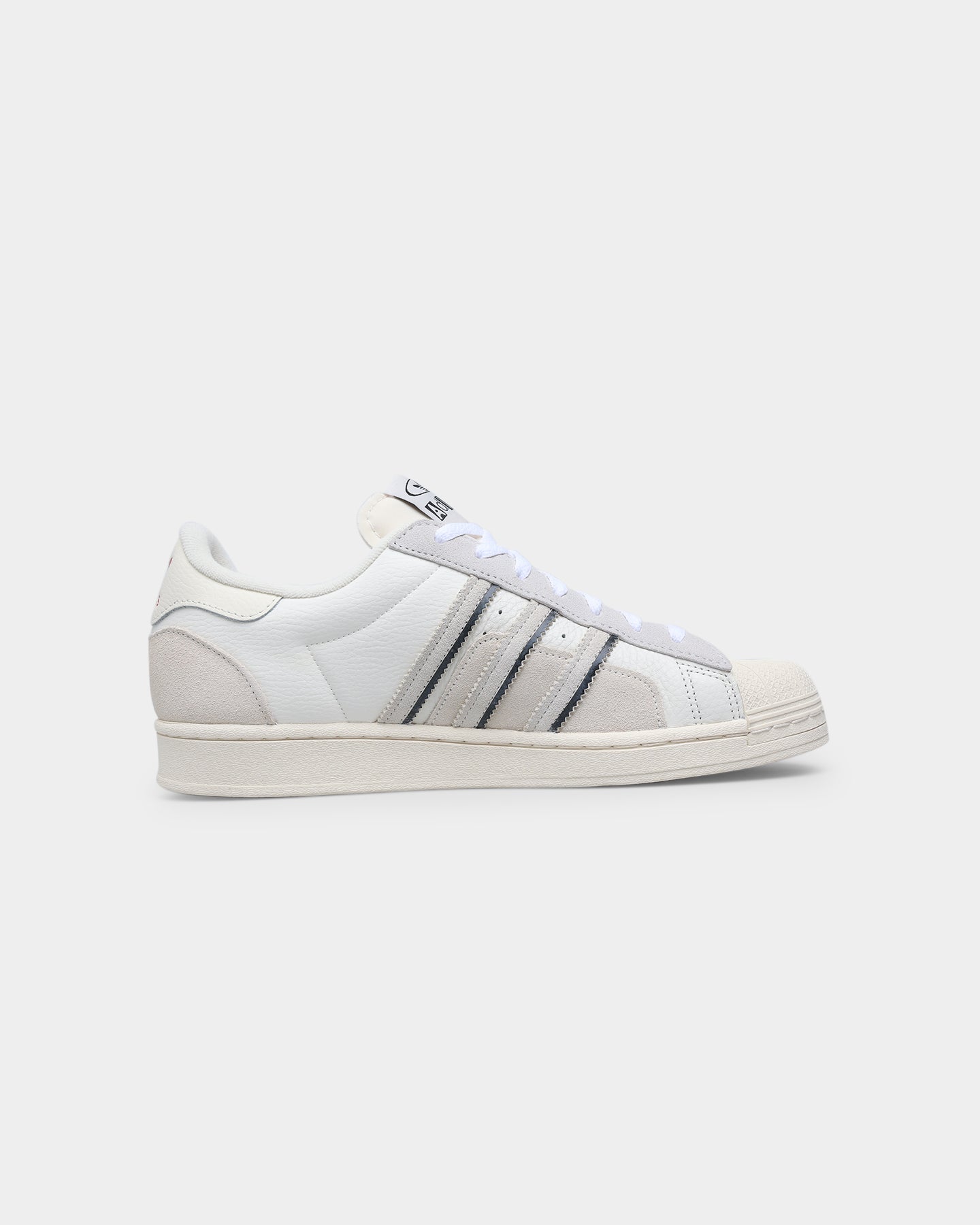 Adidas Superstar Sneakers - Cloud White, Aluminium & Vivid Red Colorway | Classic Casual Shoes for Men & Women | Perfect for Streetwear, Gym & Everyday Fashion