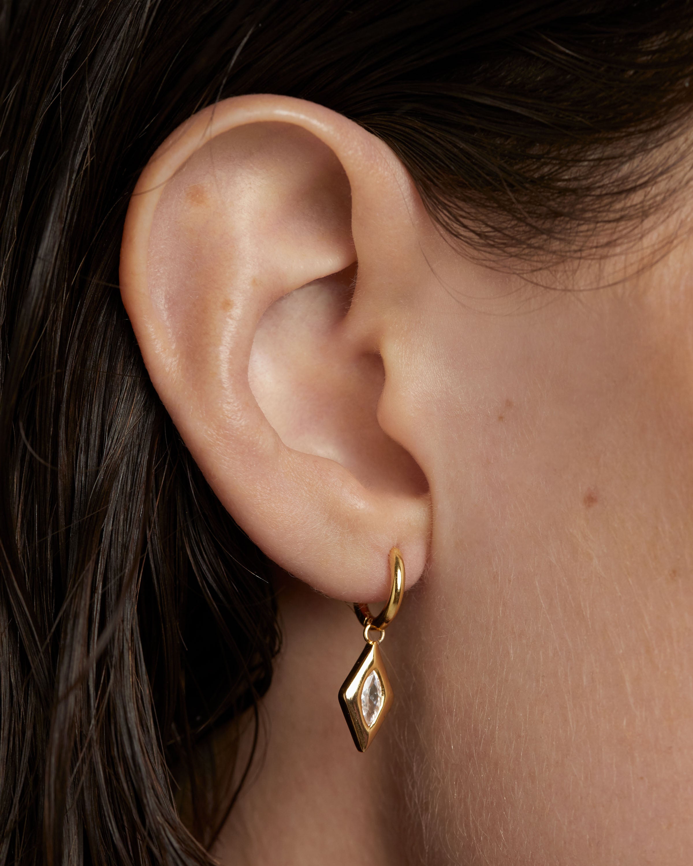 Kate Hoop Earrings for Women - 14K Gold Plated Stainless Steel Dangle Earrings - Trendy Fashion Jewelry for Everyday Wear, Parties & Gifts