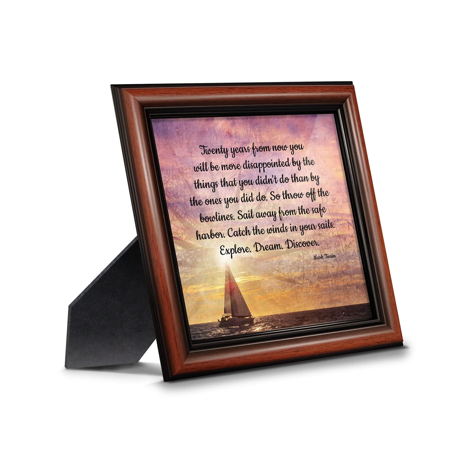 Crossroads Home Décor Discover - Inspirational Mark Twain Quotes Wall Art for Office & Home, Motivational Wall Décor (8685W) - Perfect for Living Room, Study & Workspace