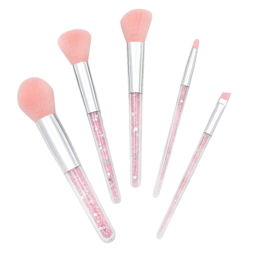 EXCLUZO 5-Piece Makeup Brush Set - Foundation Brush, Powder Brush, Eyebrow Brush - Professional Cosmetic Brushes for Women & Girls | Perfect for Daily Makeup, Contouring & Beauty Routines