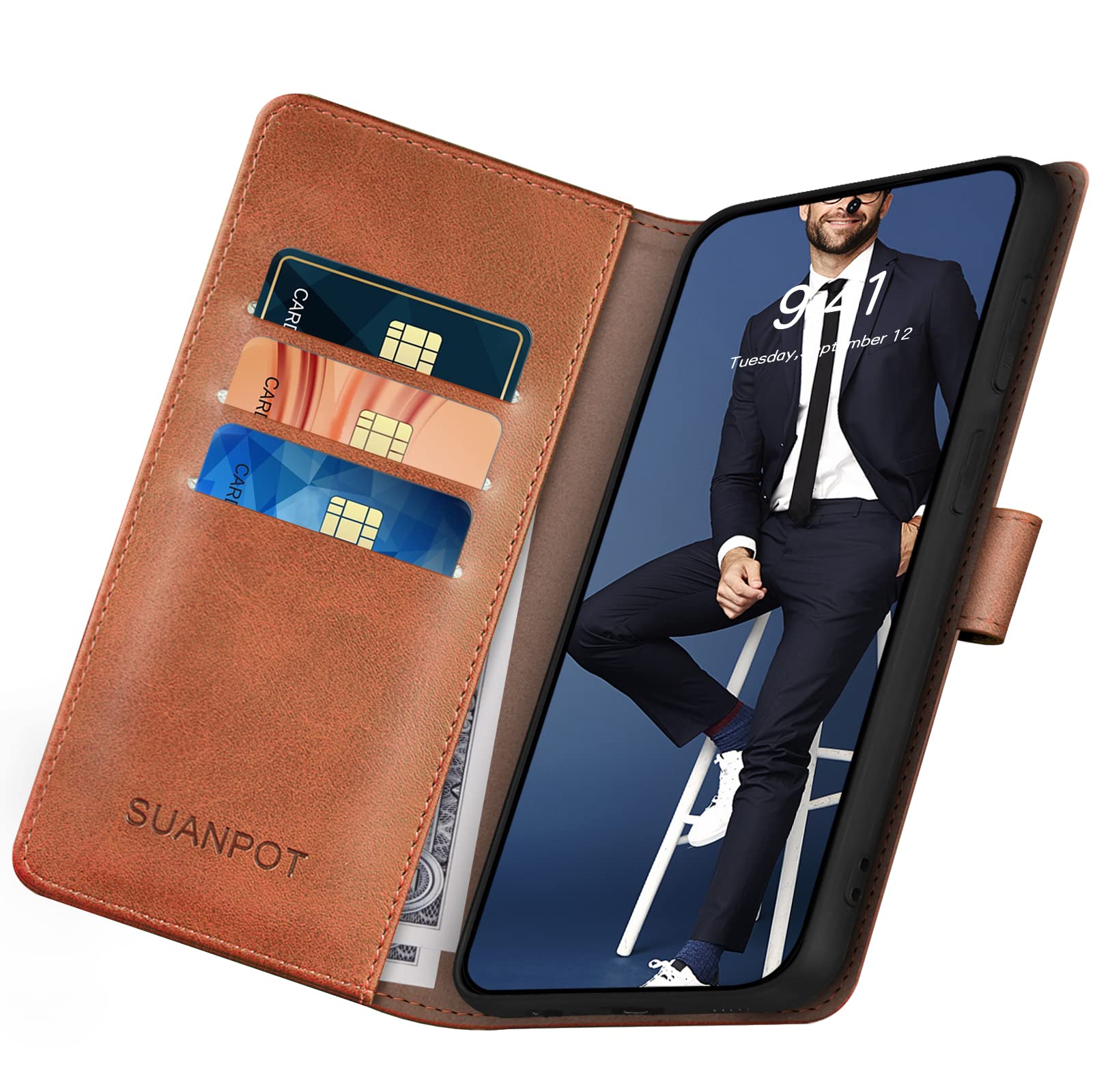SUANPOT RFID Wallet Case for Samsung Galaxy S20 FE 5G - PU Leather Flip Cover with Card Holder for Daily Use