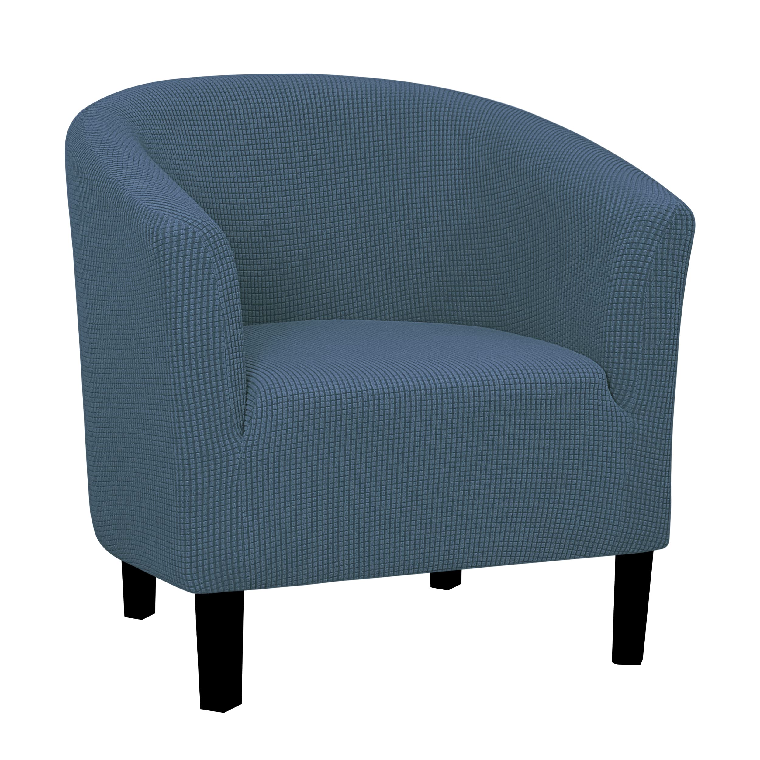 Stretch Club Armchair Slipcover - 1 Piece Jacquard Sofa Cover for Barrel Tub Chairs, Furniture Protector (Bluestone) | Perfect for Living Room, Office & Home Decor