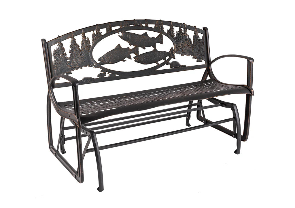 Premium Outdoor Trout Glider Bench - Durable & Comfortable Patio Swing for Garden, Backyard, and Porch Relaxation