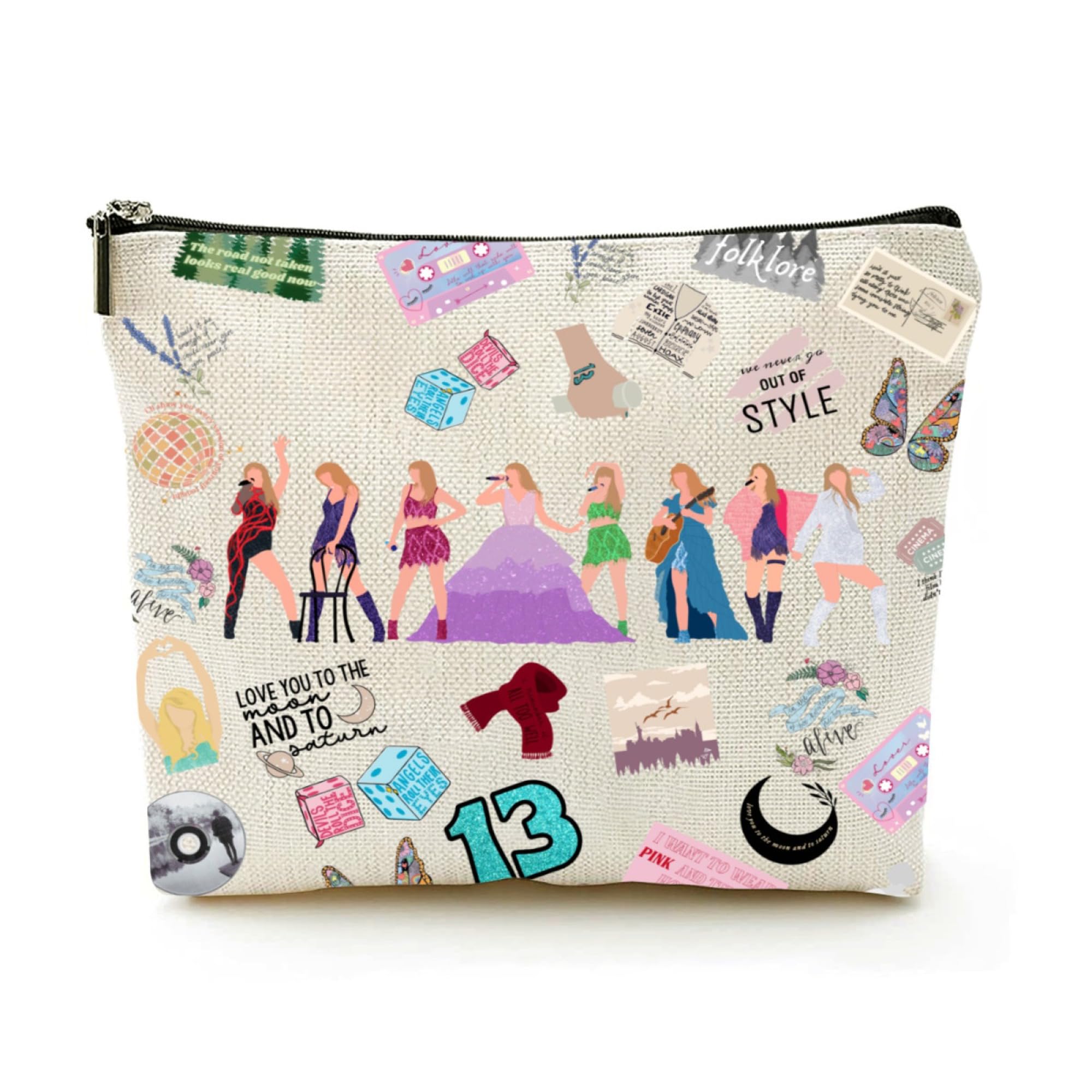 Music-Themed Makeup Bag for Women | Waterproof Cosmetic Case | Perfect Gift for Music Lovers | Christmas, Birthday & Travel Essentials | Great for Concerts, Gym & Daily Use
