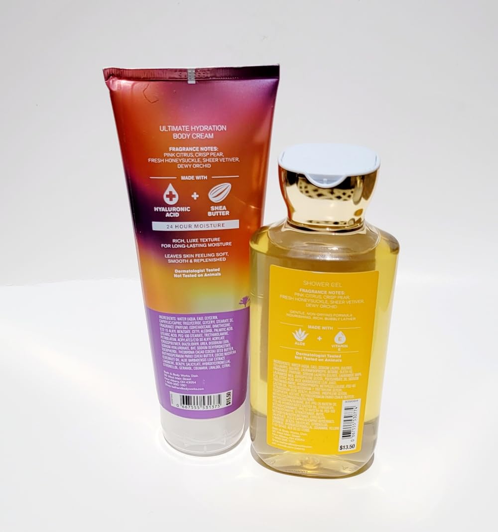 Bath & Body Works Happy Vibes Body Cream & Shower Gel Set - Moisturizing Skincare Duo for Daily Hydration & Relaxation | Perfect Gift for Women, Self-Care Routine & Spa Day at Home