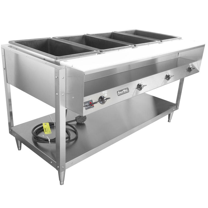 Vollrath ServeWell 61.3 Hot Food Table with 4 Wells & Cutting Board 208/240V - Commercial Buffet Serving Station for Restaurants, Catering & Cafeterias