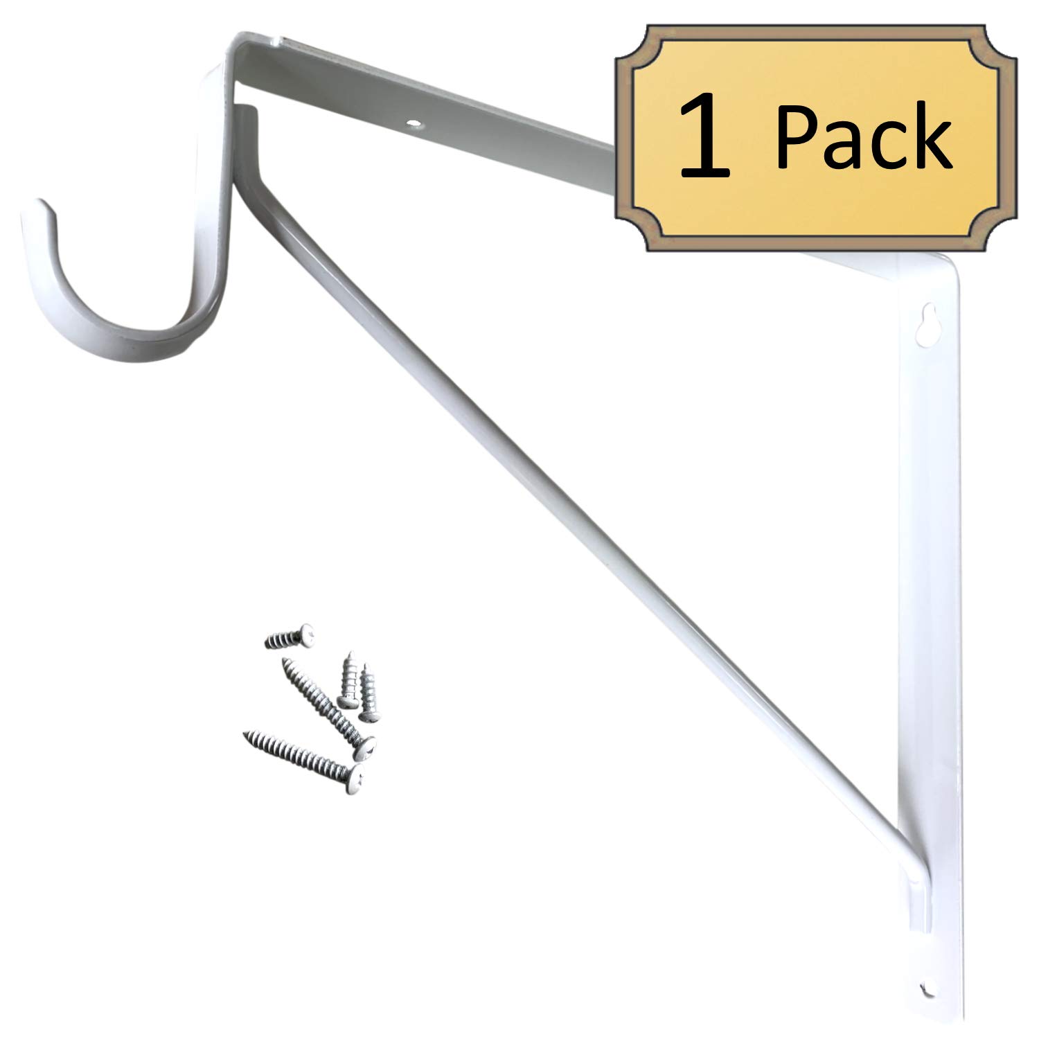 Heavy Duty Welded Closet Rod & Shelf Support Bracket - White - Perfect for Wardrobe Organization & Closet Storage Solutions