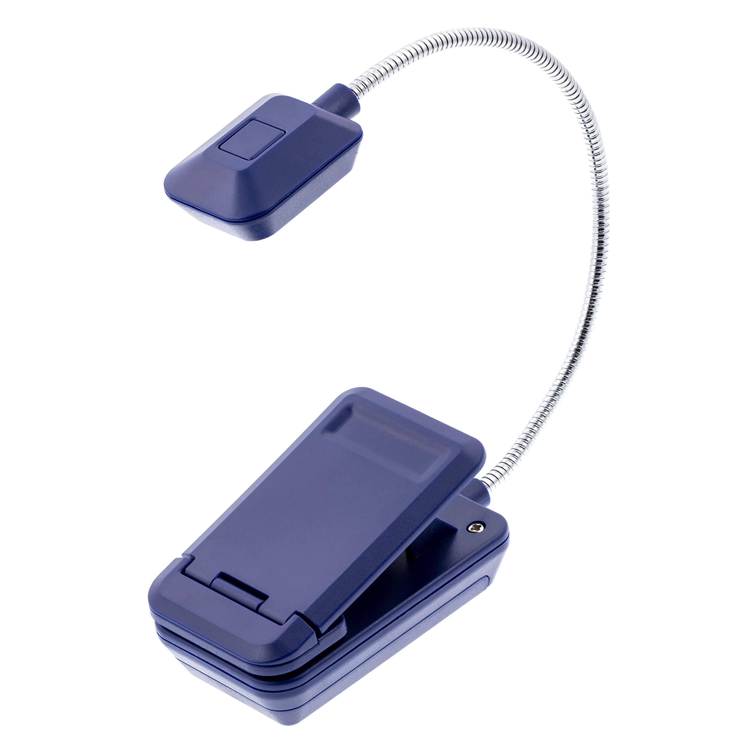 WITHit Quad Clip On Book Light - Navy Blue LED Reading Light with Adjustable Brightness, Portable & Lightweight Bookmark Light for Books, eBooks, Kindle - Perfect for Bedtime Reading, Travel, and Study (Batteries Included)