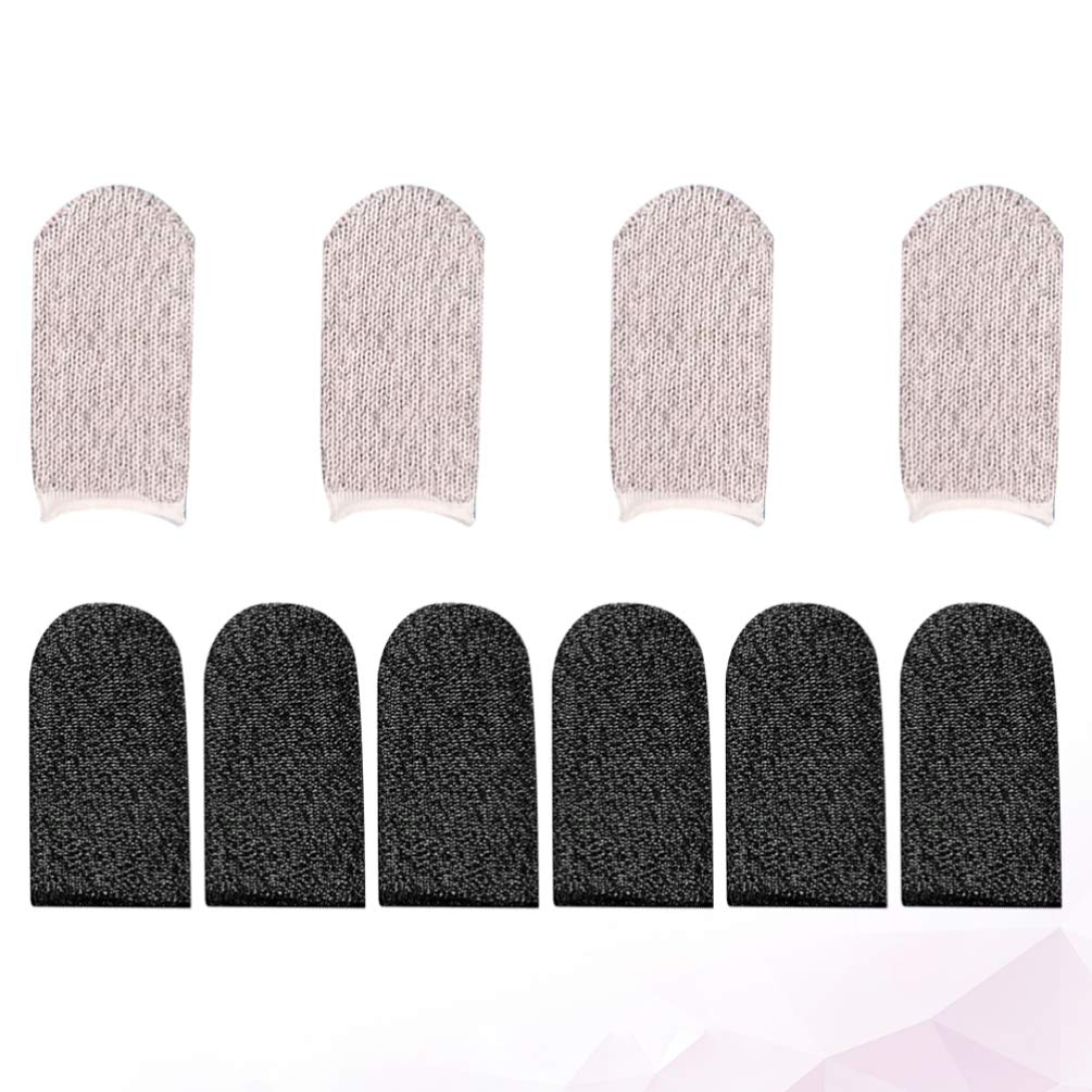 NUOBESTY 10-Pack Anti-Sweat Breathable Gaming Finger Sleeves - Touchscreen Phone Grip Protectors for Mobile Gaming | Comfortable Joystick Grips for Men & Women - Perfect for PUBG, Call of Duty & Fortnite Gameplay