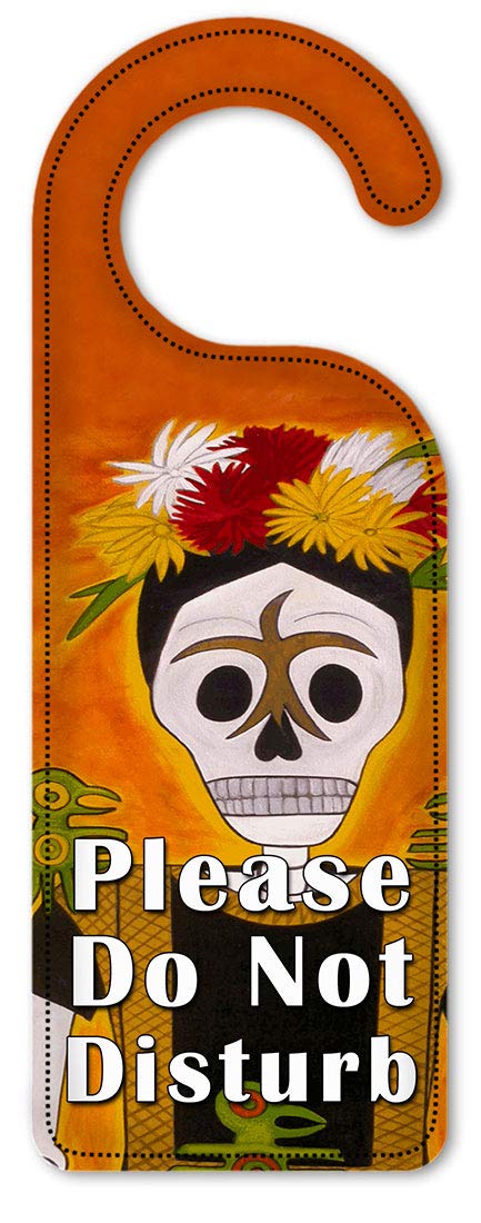 Frida Kahlo Inspired 'Do Not Disturb' Door Hanger Sign - Handmade Ceramic Art Plate for Bedroom, Hotel & Office Decor - Perfect Gift for Art Lovers