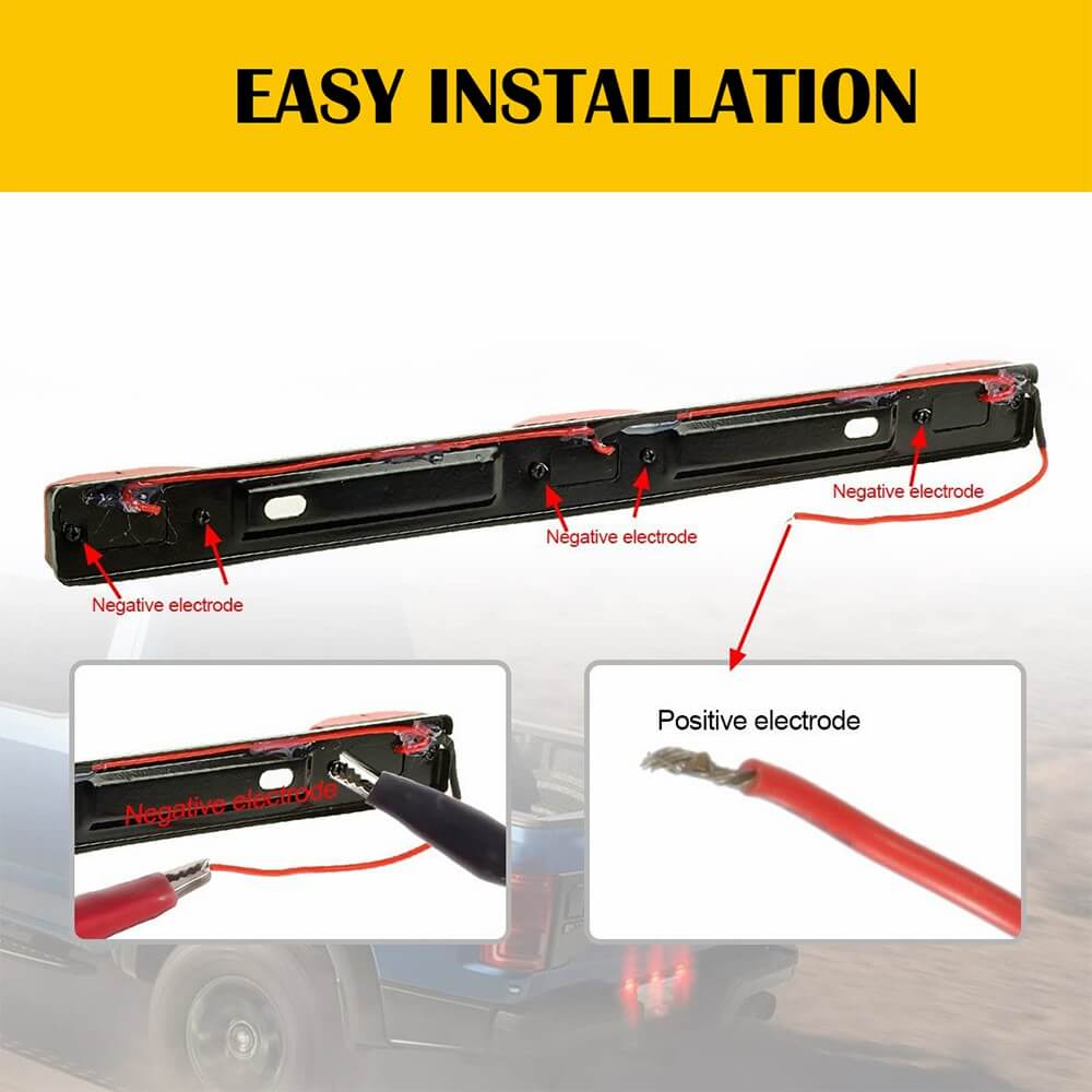 14.17 Inch Red LED Truck Trailer Light Bar with Stainless Steel Bracket - Waterproof & Durable for Semi Trucks, Trailers, RVs, ID Lights - Perfect for Night Driving & Road Safety