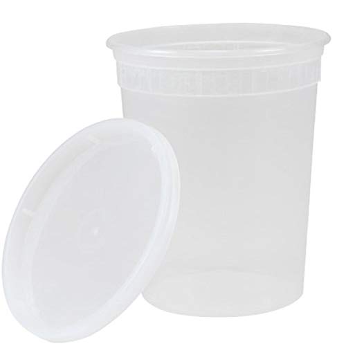 TigerChef TC-20552 32oz Deli Containers with Lids - 360 Pack | BPA-Free, Leak Proof, Microwave/Dishwasher/Freezer Safe | Includes Dissolvable Freezer Labels | Perfect for Meal Prep, Food Storage & Restaurant Takeout