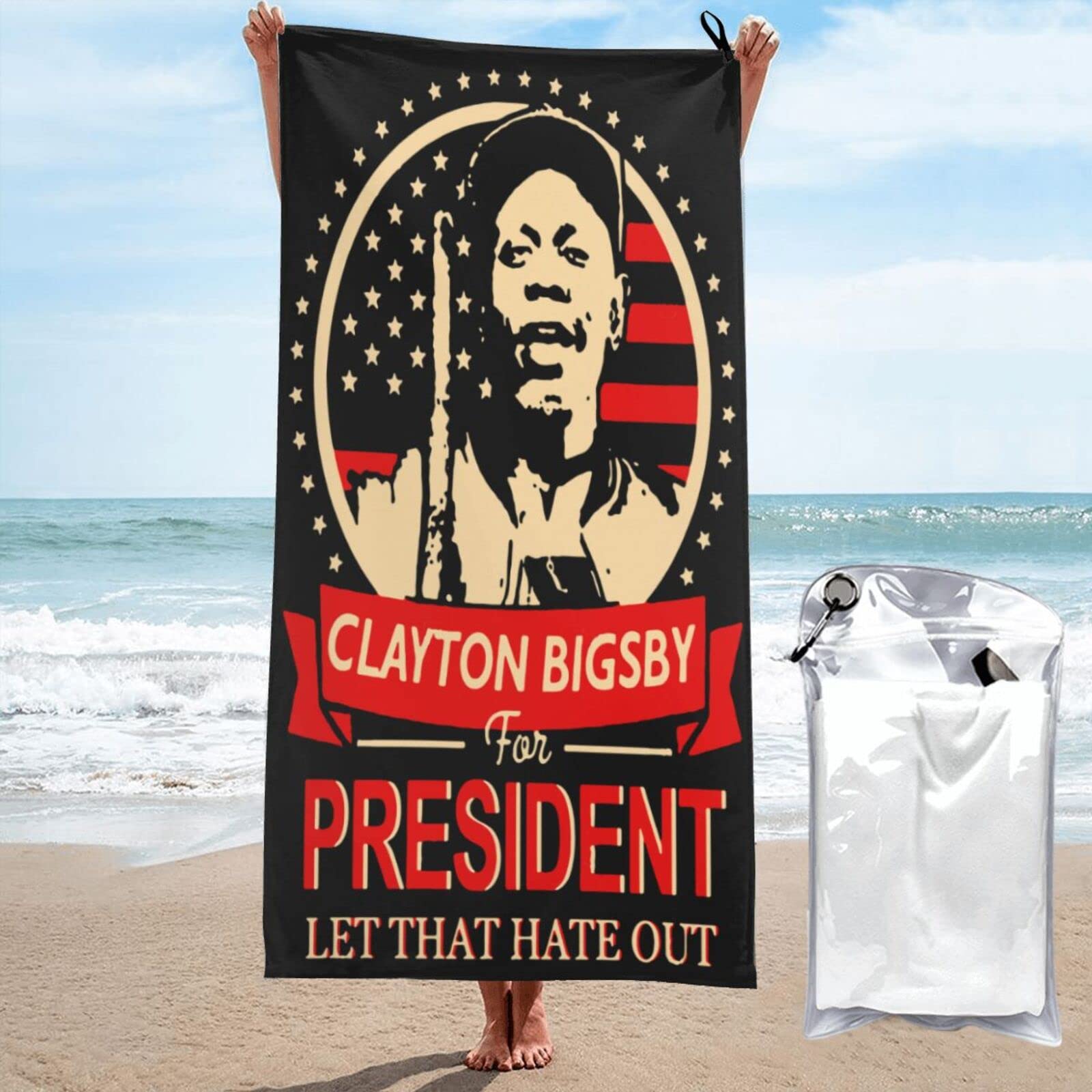 Clayton Bigsby Quick Dry Beach Towel - Lightweight & Super Absorbent Bath Towel for Swimming, Pool, Gym & Travel - 31.5