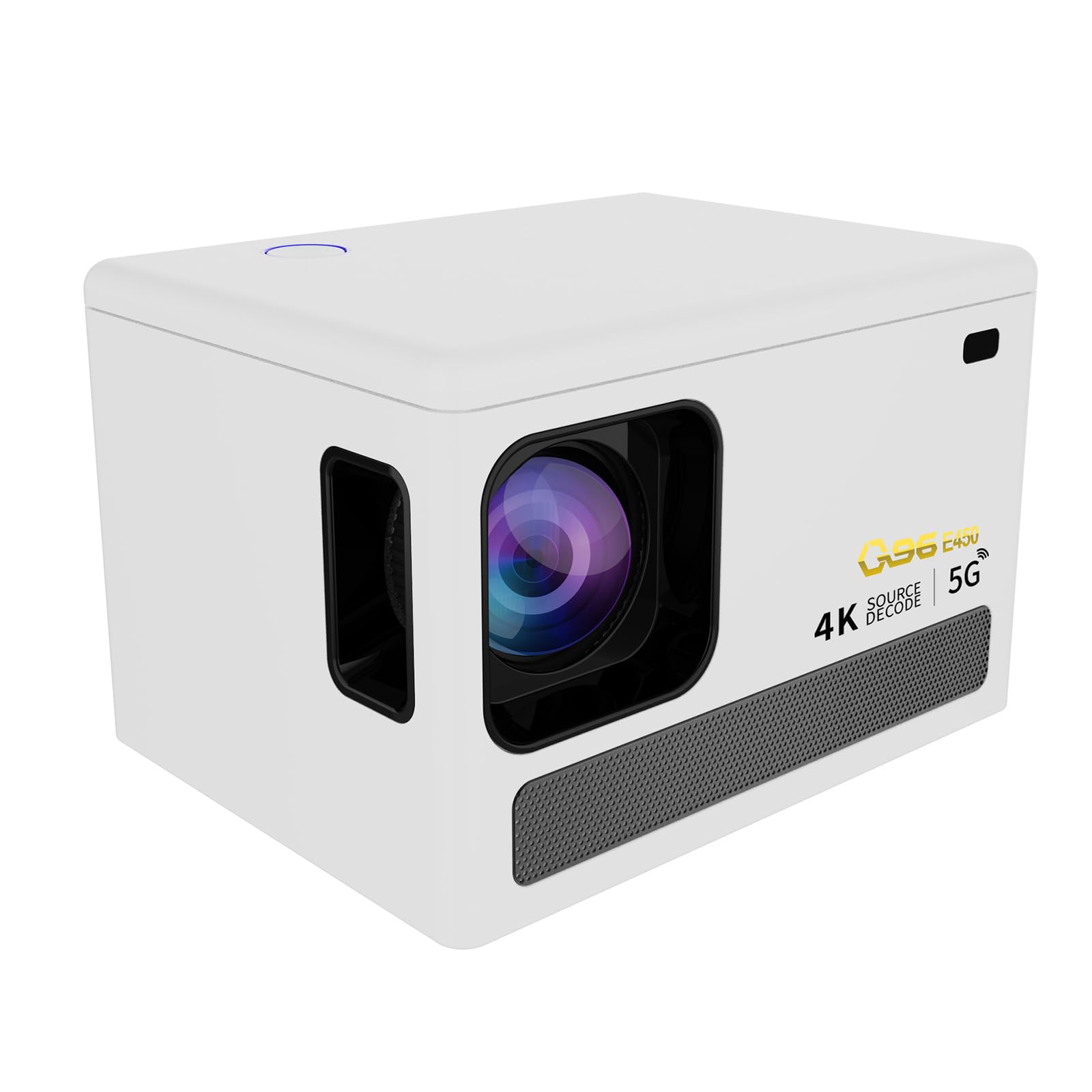 NQYZZFD Mini Projector - 300 ANSI Lumens 1080P Full HD Portable Projector with 5G WiFi & Bluetooth - Compatible with Smartphones, Android, iOS, TV Stick & Laptops - White - Perfect for Home Theater, Outdoor Movie Nights & Business Presentations