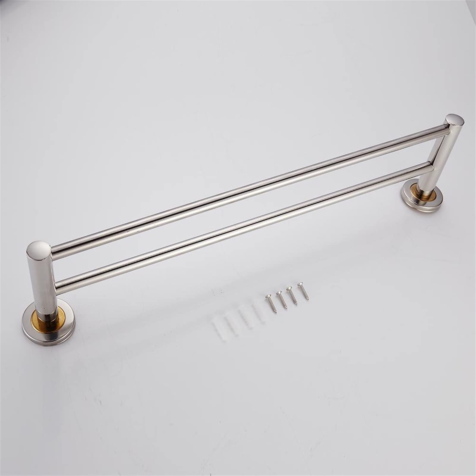 Stainless Steel Wall Mounted Towel Rack - 1 or 2 Rail Bathroom Towel Holder (40/50/60cm) - Space Saving Shelf for Toilet, Washroom & Shower Organization - Single Rod 50cm - Perfect for Small Bathrooms & Apartments