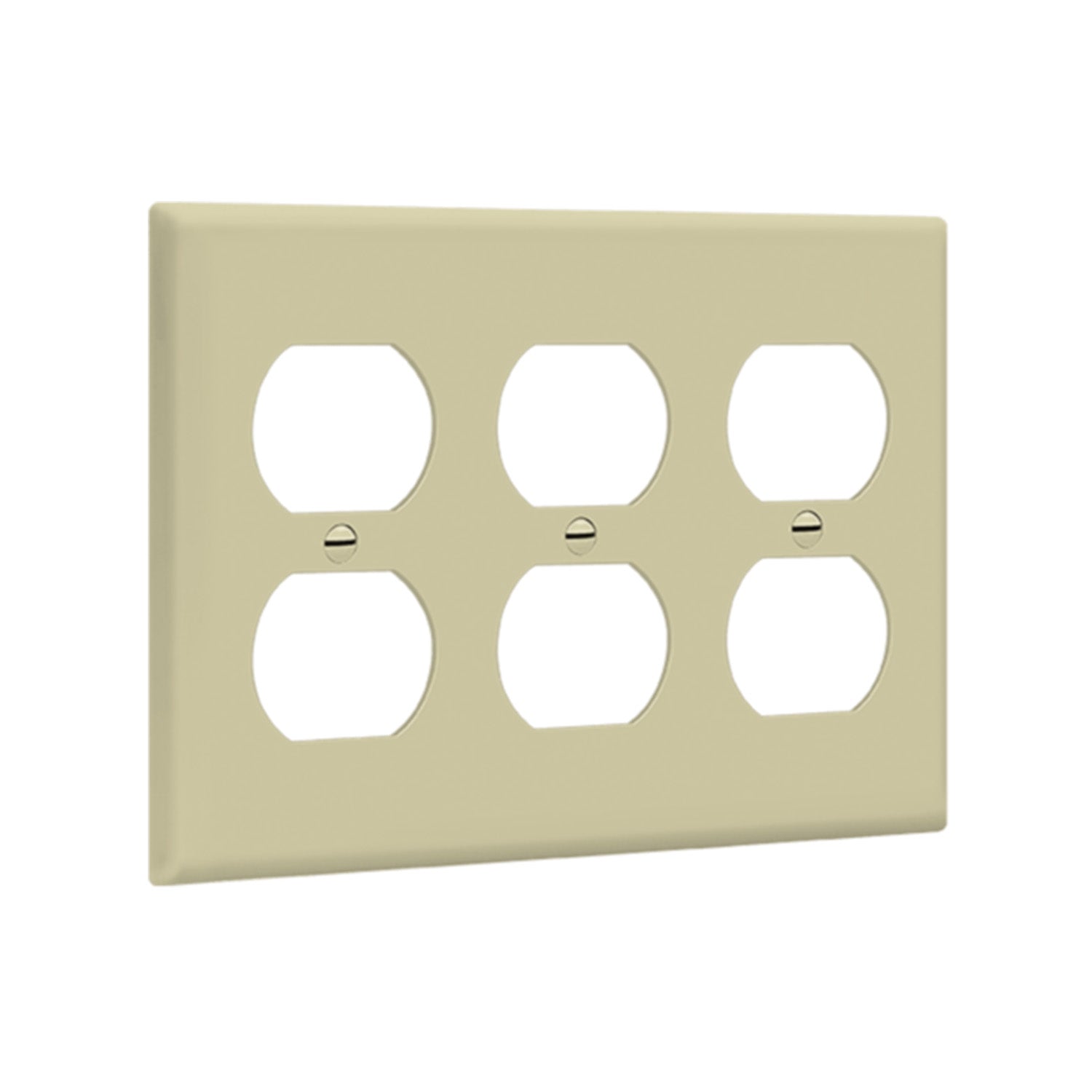 3 Gang Duplex Outlet Cover Plate - Ivory - Standard Size Wall Plate for Electrical Outlets - Perfect for Home, Office, and Commercial Use