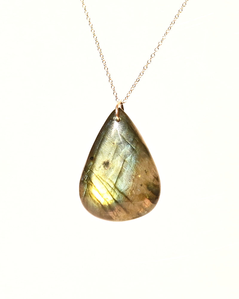 14k Gold Labradorite Necklace for Women | Healing Crystal Jewelry for Spiritual Protection & Energy Balance | Perfect for Meditation, Yoga & Everyday Wear