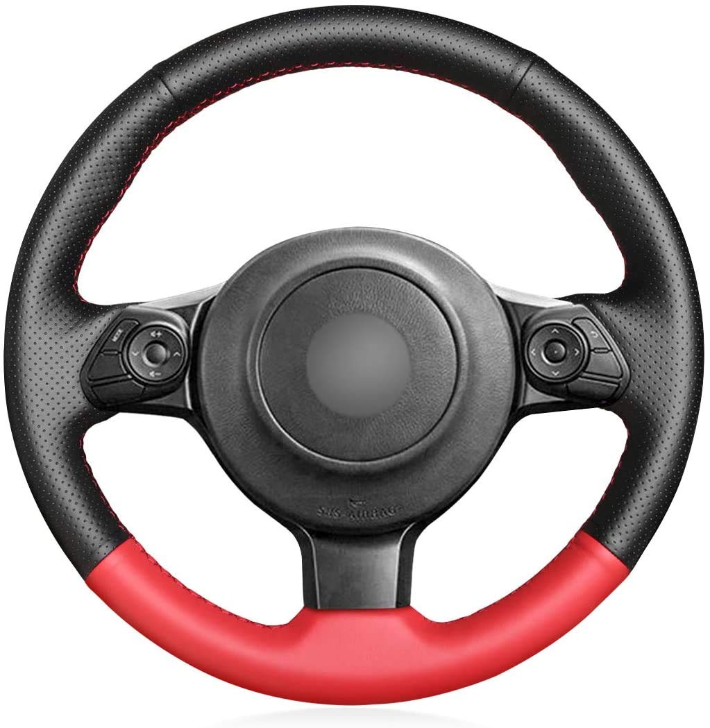 Premium Genuine Leather Steering Wheel Cover for Toyota 86 & Subaru BRZ (2017-2020) - Custom Fit OEM Black Car Accessories - Perfect for Driving Comfort & Interior Upgrade