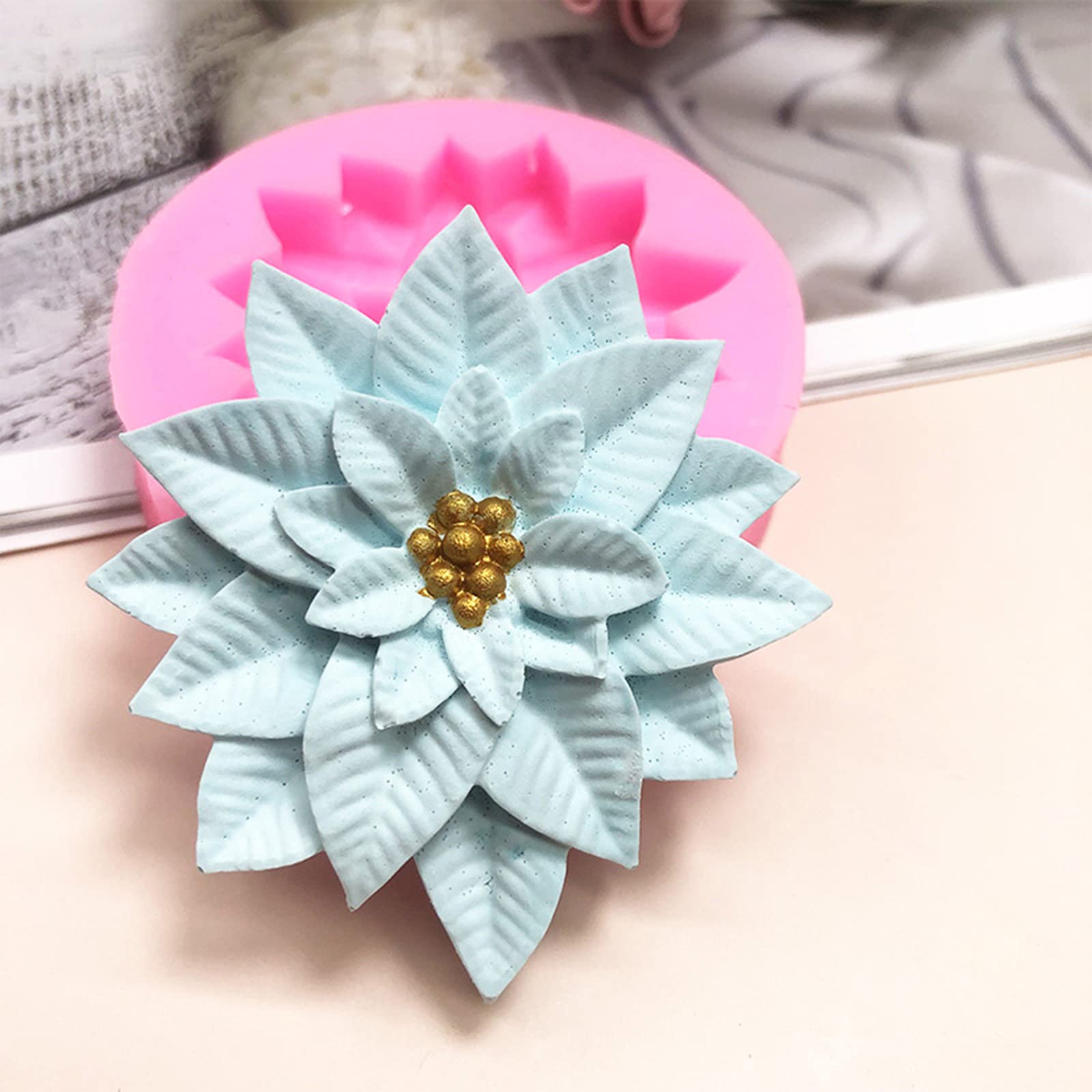 2 Pcs Flower Silicone Molds for Soap Making - DIY Handmade Soap, Cake, Chocolate, Biscuit & Pudding Molds - Perfect for Home Baking, Wedding Favors & Gift Making