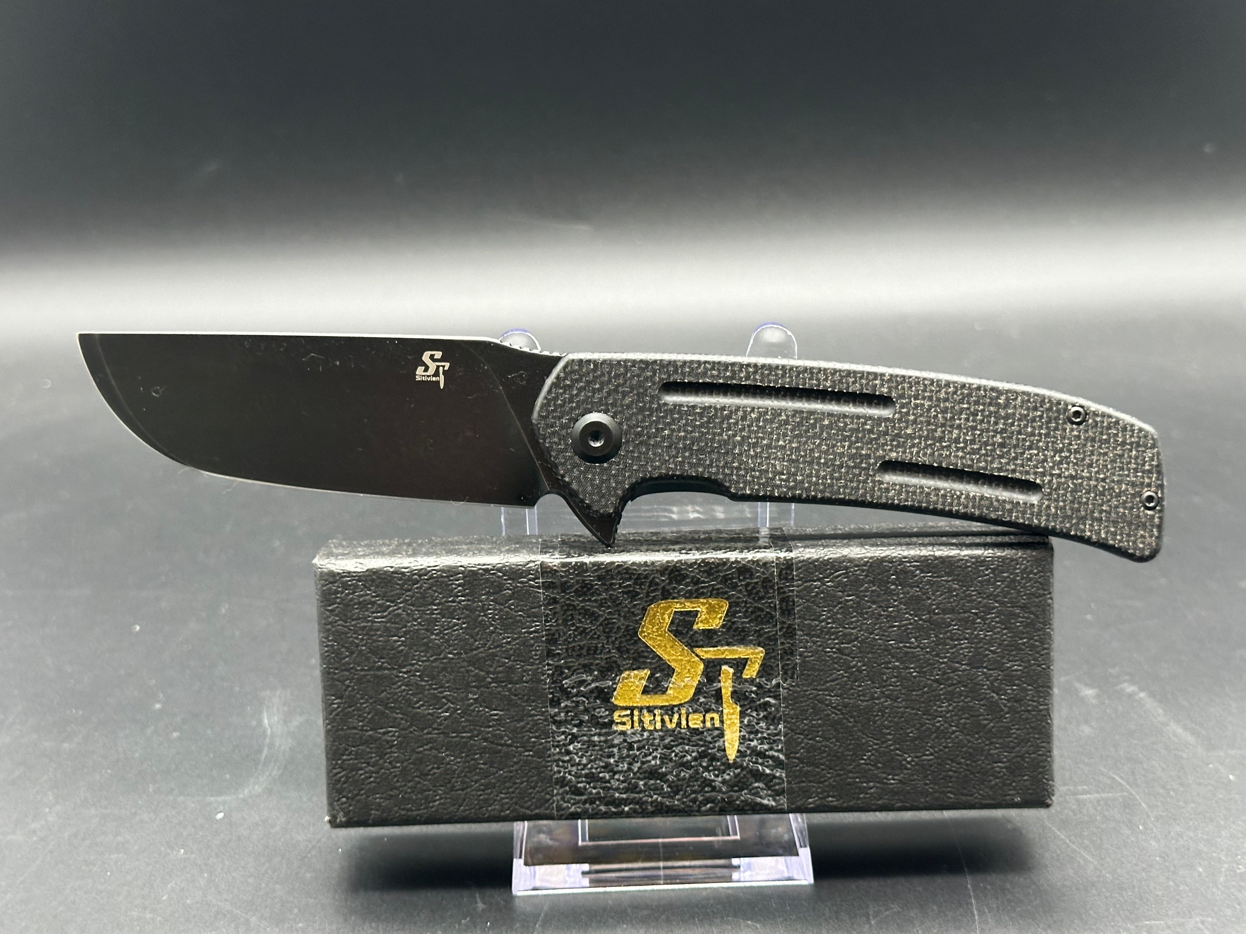 Sitivien ST133 Folding Pocket Knife - D2 Steel Blade, Micarta Handle - EDC, Camping, Hunting & Outdoor Survival Tool