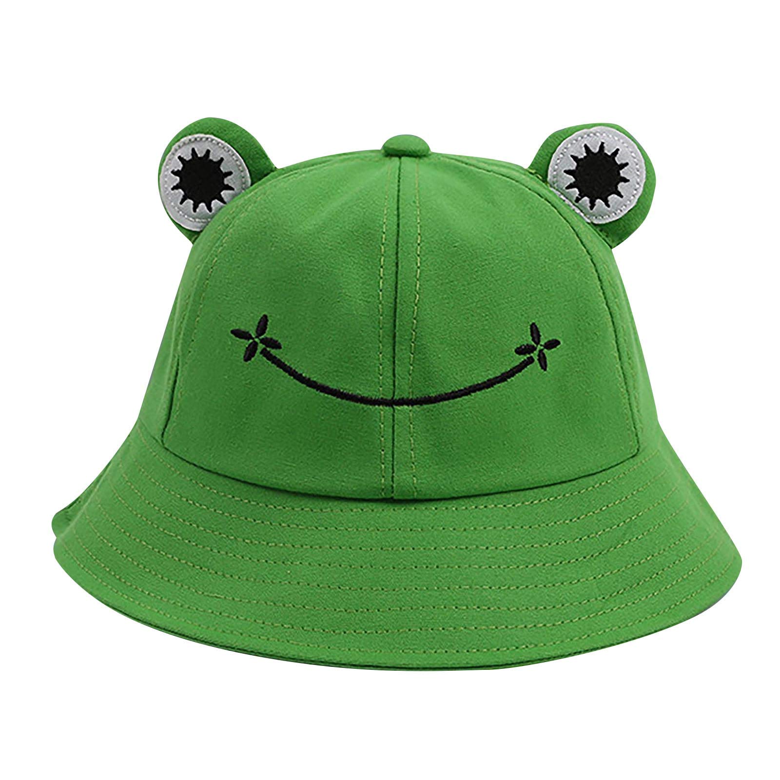 Stylish Women's Foldable Frog Bucket Hat - Cute Cartoon Fisherman Cap for Beach, Outdoor Travel & Summer Sun Protection | Perfect for Vacations, Hiking and Fashion Accessories