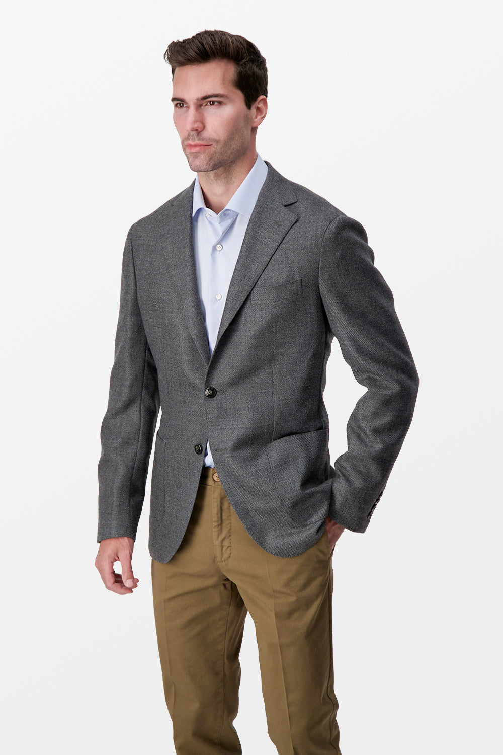 Barba Napoli Grey Jimmy Blazer for Men | Premium Slim Fit Business Suit Jacket | Formal Office Wear & Wedding Attire