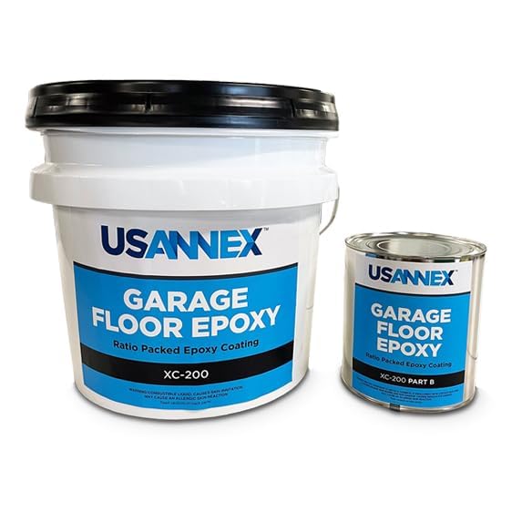 Garage Floor Epoxy Kit - 100% Solid Epoxy Resin Coating - Heavy Duty Concrete Sealer & Protector - Light Gray Finish for Garages, Workshops & Basements