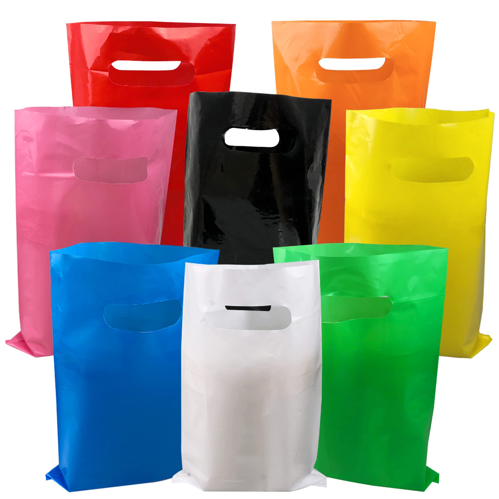 TOSPARTY Plastic Gift Bags for Candy - Durable Party Favor Bags in Assorted Colors - Perfect for Birthday Parties, Baby Showers & Holiday Gift Giving